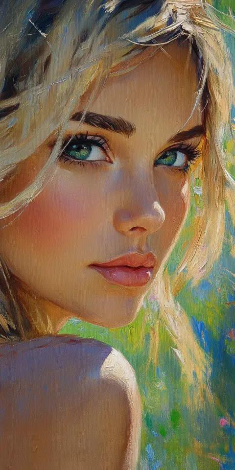 Woman Oil Painting Impressionist Warm