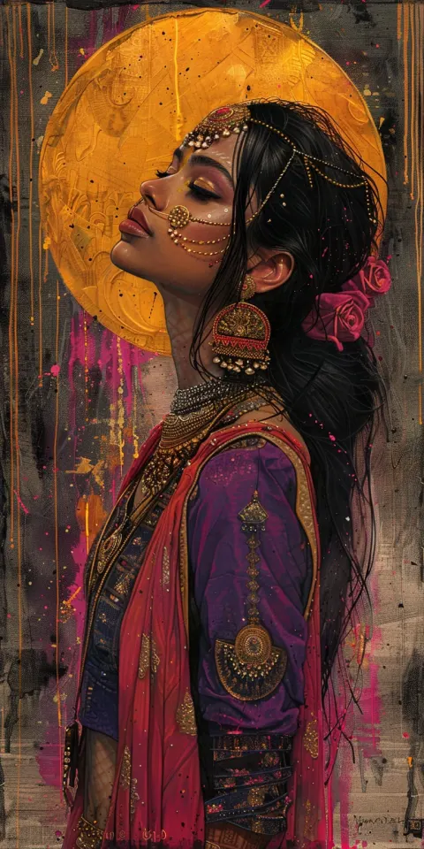 Indian Woman Pop Art Traditional