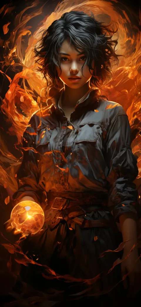 Anime Character Fire Jumping