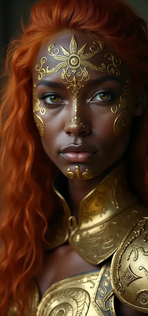 Woman Golden Medieval Armor