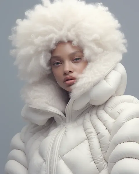Afro Model White Hair Jacket