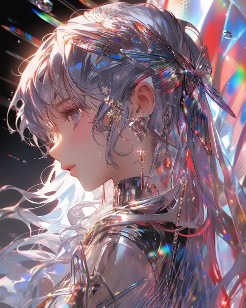 Angel Woman Silver Dress