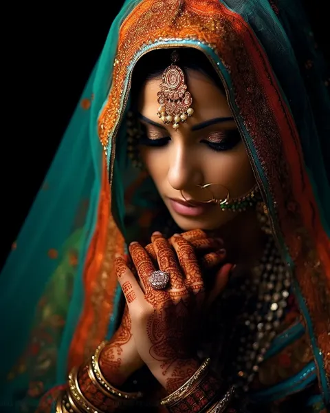 Indian Bride Henna Traditional