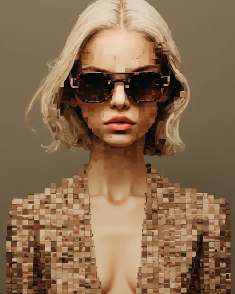 Broken Pixels Vogue Portrait