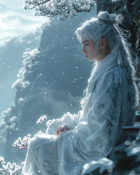 Chinese Boy White Hair
