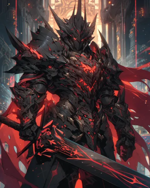 Knight Black Red Sci-Fi