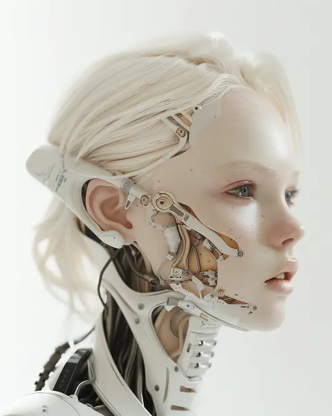 Blonde Woman Robotic Cyborg