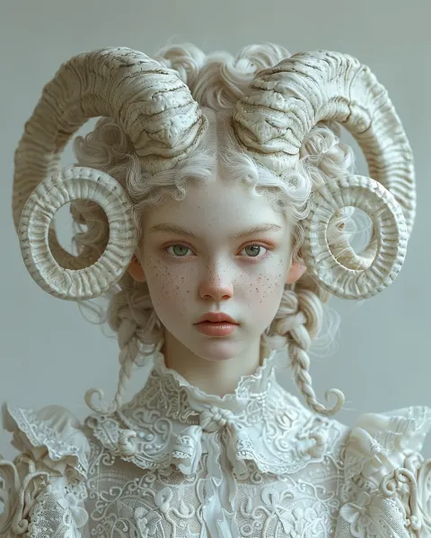 Girl Horns Marble Bones
