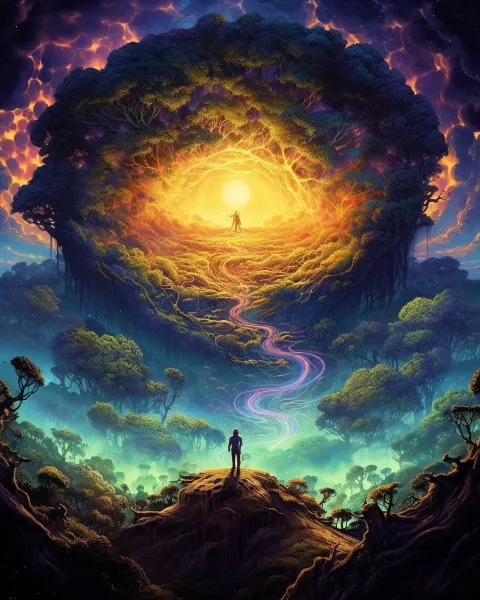 Surrealist Person Tree Psychedelic