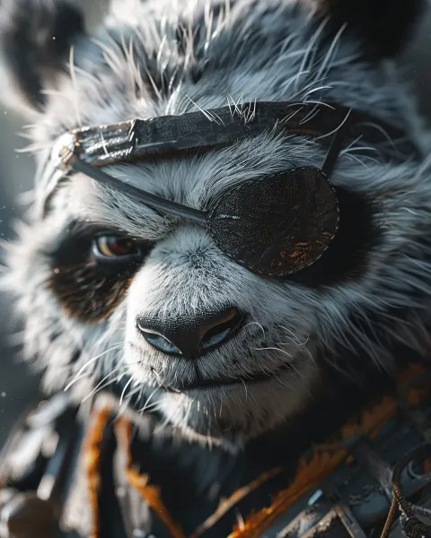 Panda Pirate Eyepatch Character