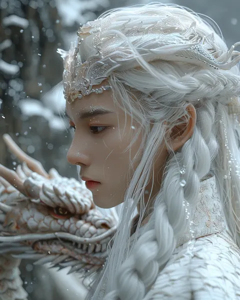 Chinese Boy Dragon Cave Snow