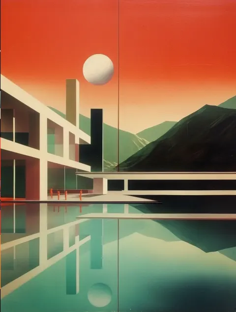 Bauhaus Pool Futuristic Geometric
