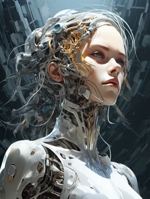 Robotic Skeleton Character Portrait