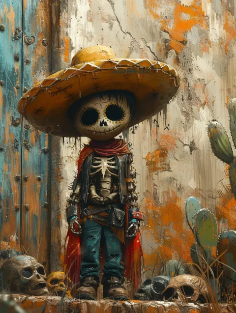 Cartoon Boy Sombrero Comic