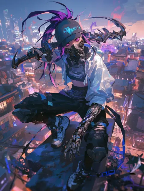 Akali Cyberpunk League Digital