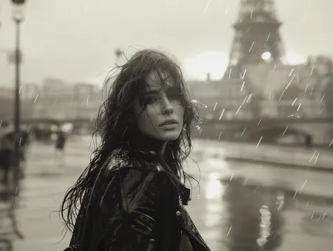 Woman Walking Paris Morning