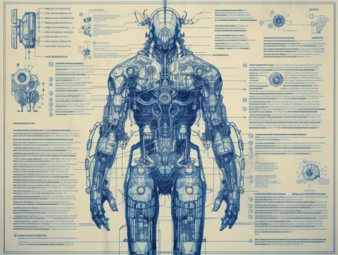 Artificial Man Blueprint Portrait