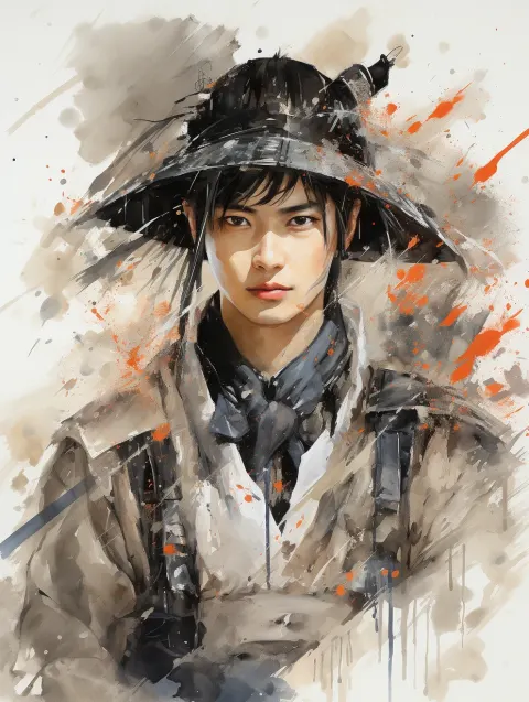 Chinese Warrior Bamboo Hat