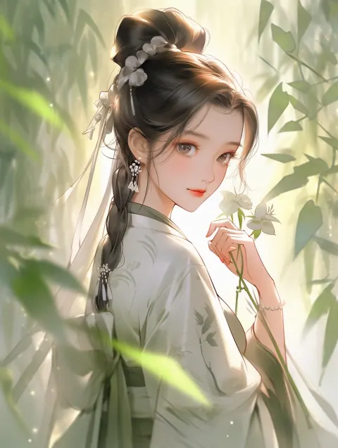 Girl Dancing Bamboo Grove
