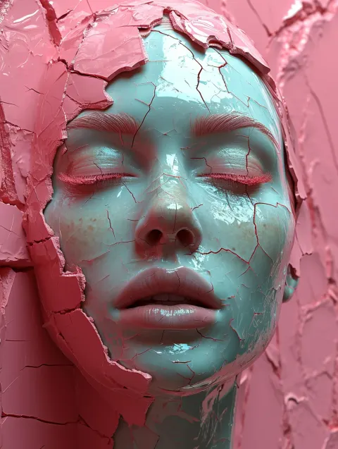 Woman Ceramic Pink Sculpture