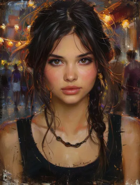 Oil Painting Woman Mistic