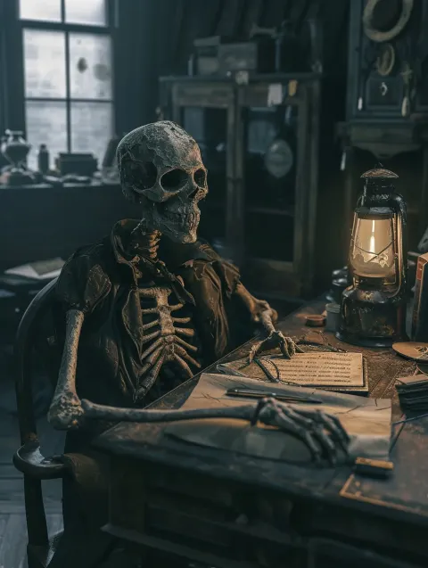 Skeleton Lantern Witchy Academia