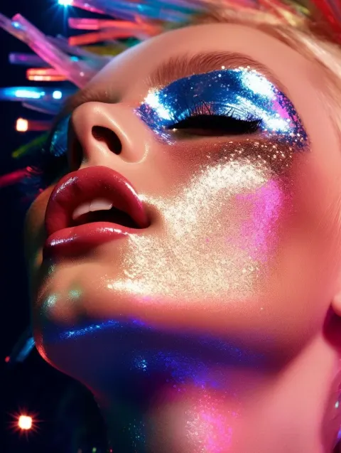 Woman Bright Makeup Neon
