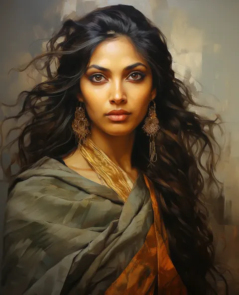 Woman Sari Rembrandt Style