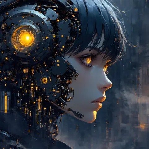 Dystopian Machine Face of Gears and Wires