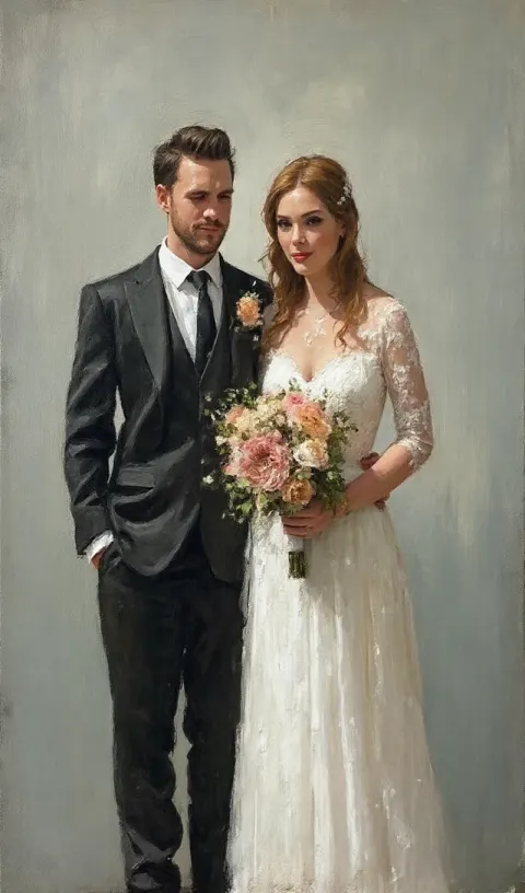 Couple Wedding Dress Portrait