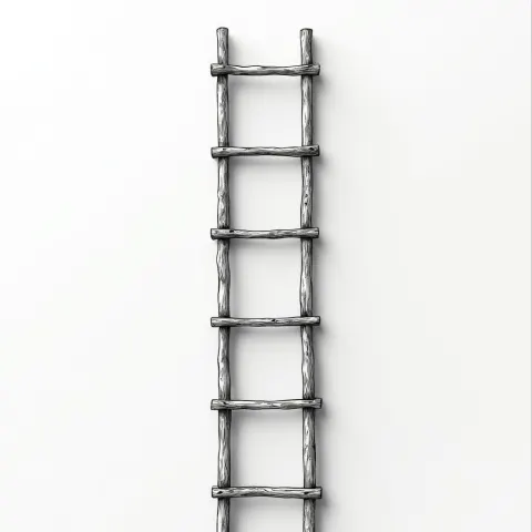 Meticulous Manga Ladder Against Minimalist Monochrome