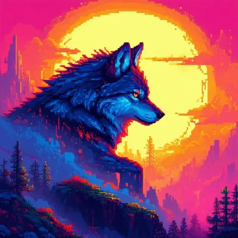 Iron Wolf Forged in 8 Bit Pixels
