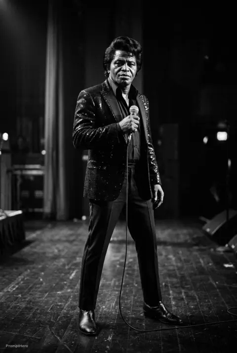 James Brown Portrait Black