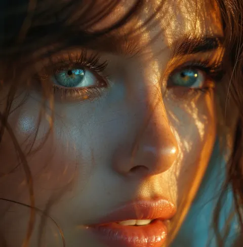 Woman Blue Eyes Luminous
