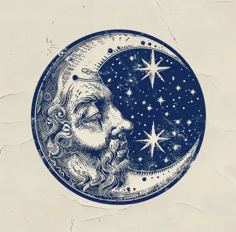 Moon Stars Sticker Boho