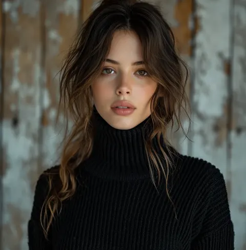 Woman Turtleneck Sweater Black