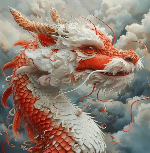 Red Dragon Stormy Sky