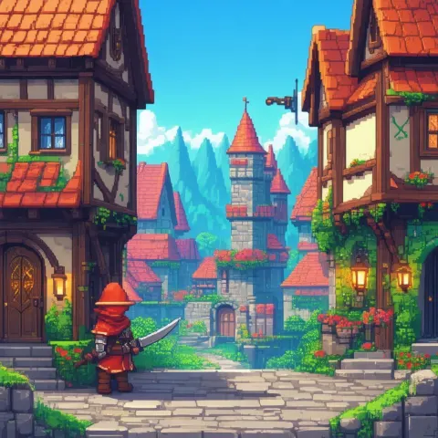 Chibi Town Guard as Retro RPG Sprite