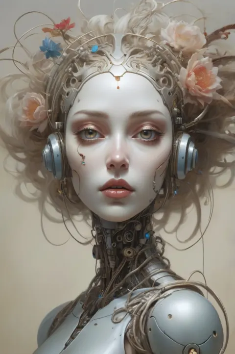 Female Android Cyberpunk Baroque