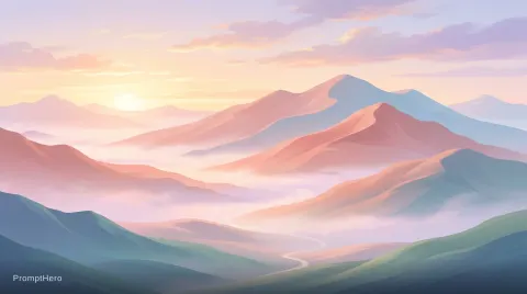 Mountain Landscape Misty Peaceful