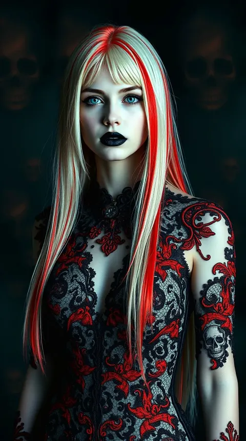 Woman Death Gothic Skull