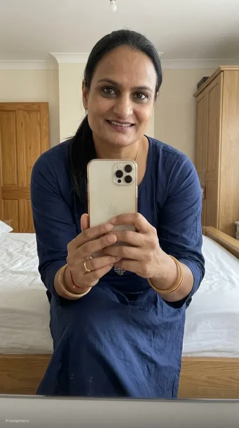 Woman Home Relaxed Selfie