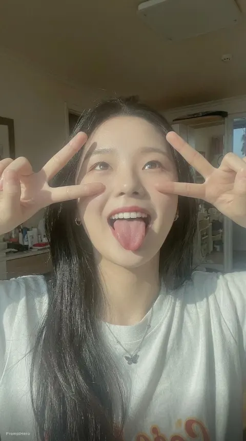 Woman Tongue Out Playful