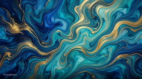 Abstract Fluid Ocean Gold