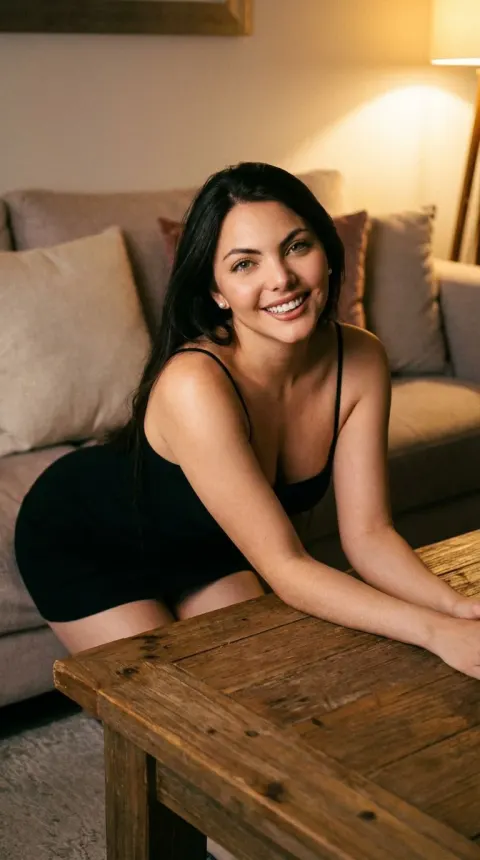 Woman In Black Minidress Portrait