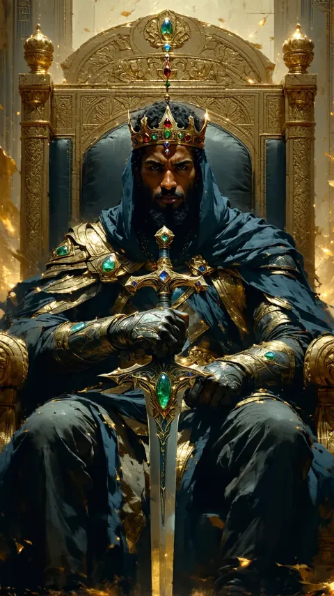 King Abraha Throne Medieval Portrait