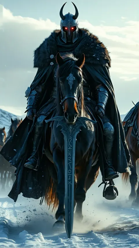 Berserker Warrior Odin Snowy Battlefield