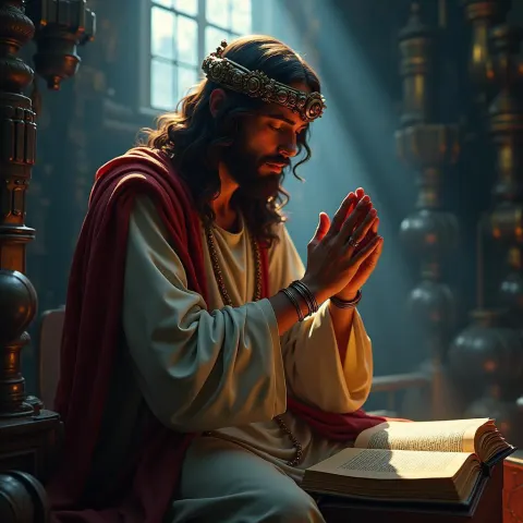 Jesus Praying in Steampunk Chiaroscuro