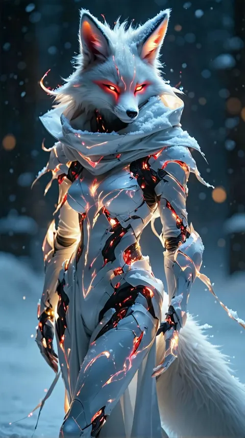 Glowing Fox Dancer Portrait