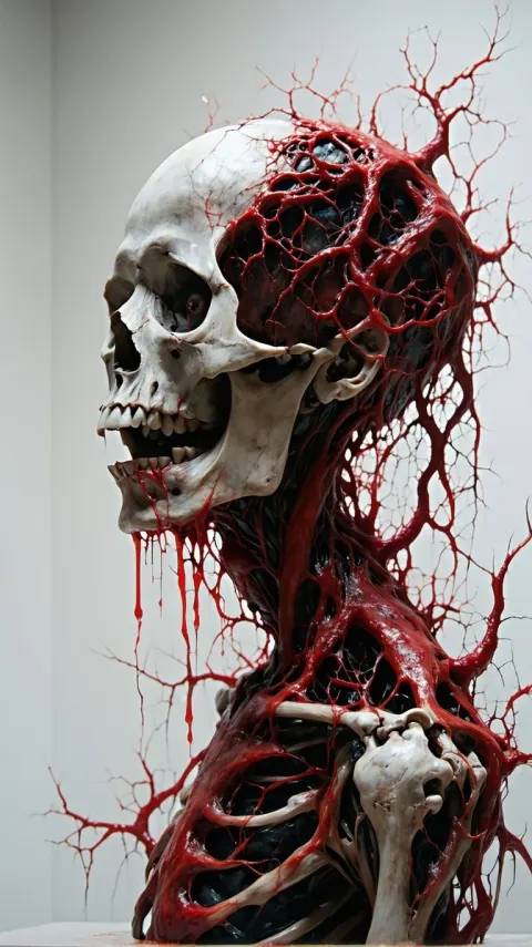 Grotesque Skeletal Horror Portrait